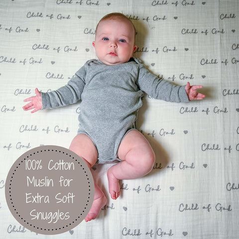 LollyBanks Muslin Swaddle Blanket, 47 x 47 in, Newborn Receiving Blanket