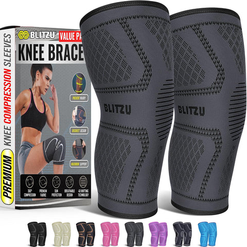 Knee Brace Men & Women, Knee Compression Sleeve Support Wrap Tendonitis XL