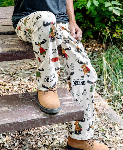 Lazy One Novelty Men's Pajama Pants, Pajama Bottoms for Men, Moose PJs