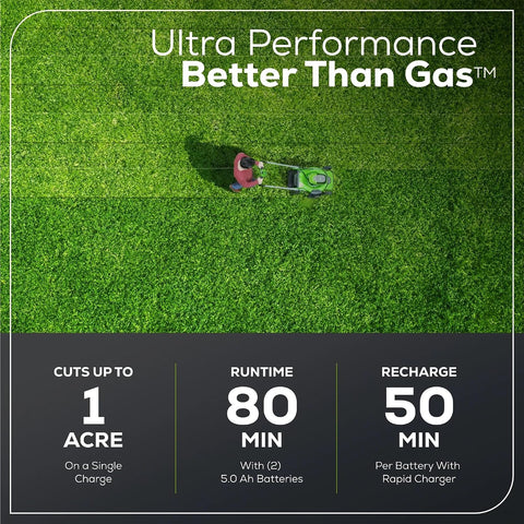 Greenworks 60V 21in Self-Propelled Lawn Mower, (2) 5.0 Ah Battery Kit