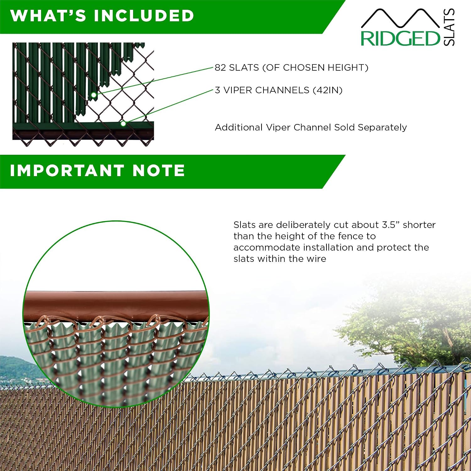 Proudly Made in The USA! - Ridged Slat Single Wall Bottom Locking Slat Depot Privacy Slat for 3', 4', 5', 6', 7' and 8' Chain Link Fence (6ft, White)