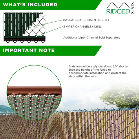 Proudly Made in The USA! - Ridged Slat Single Wall Bottom Locking Slat Depot Privacy Slat for 3', 4', 5', 6', 7' and 8' Chain Link Fence (6ft, White)