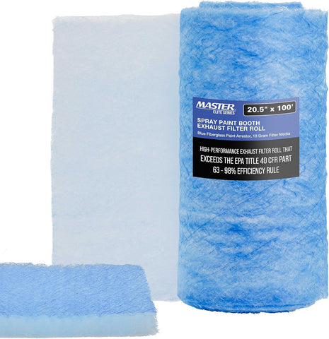 Master Elite Paint Spray Booth Exhaust Filter Roll, 20.5" x 100'
