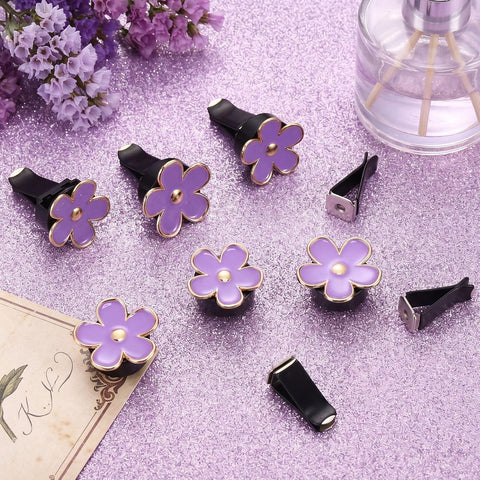 Frienda 6 Pcs Daisy Vent Clips for Car, 3/3.3 cm, Purple