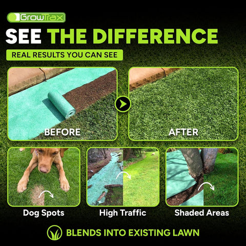 Growtrax Biodegradable Grass Seed Mat - 100 Sq Ft Year Round Green