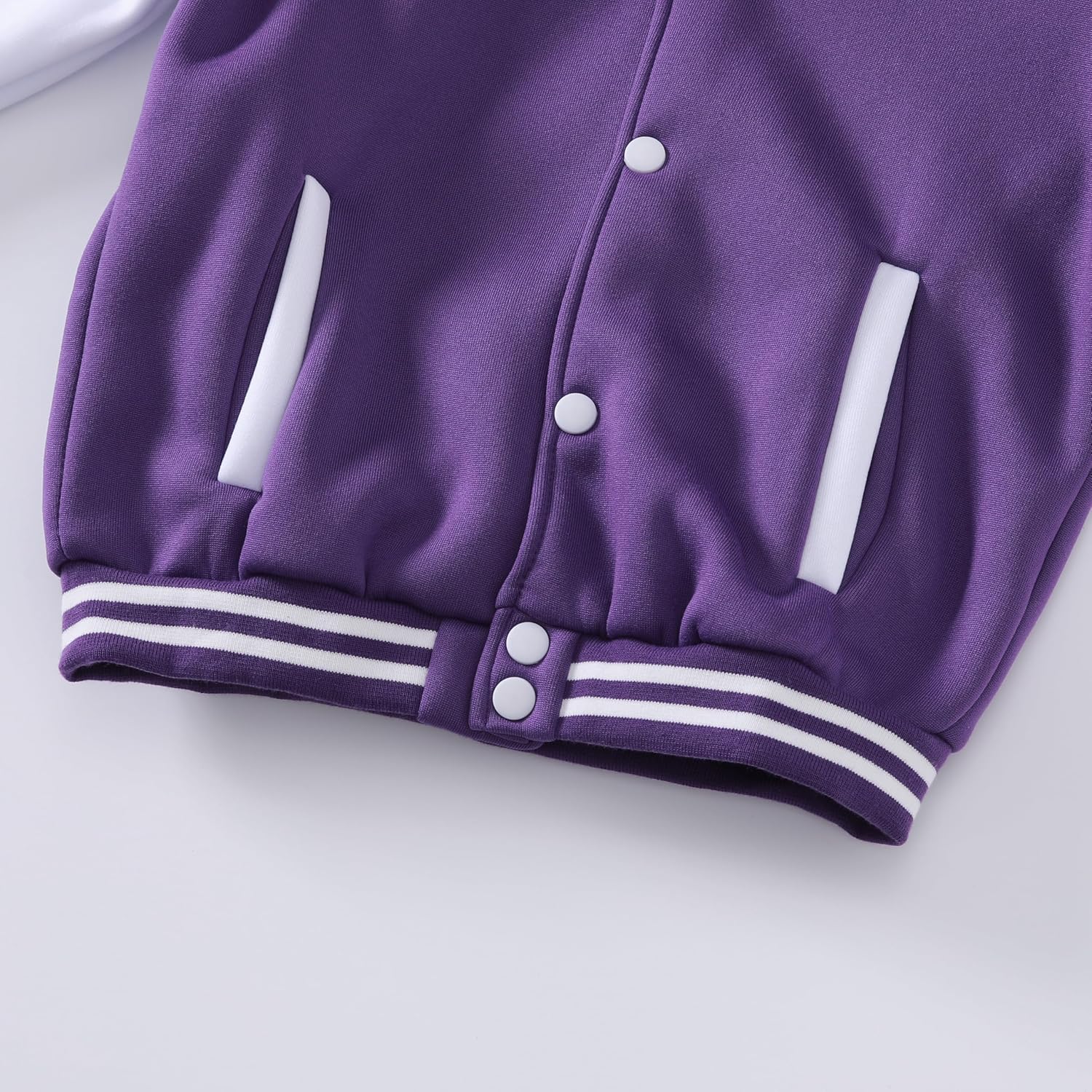 Kids Varsity Jacket Girls Boys Baseball Jacket Bomber Coat School Uniform with Pocket