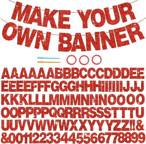 BEISHIDA Glitter Red 116 PCS A-Z DIY Letter Custom Banner Party Decor