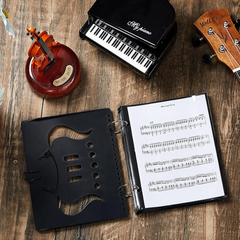 10 Sheets Music Flip Folder Marching Band Plastic Flip Folder Pages,Black