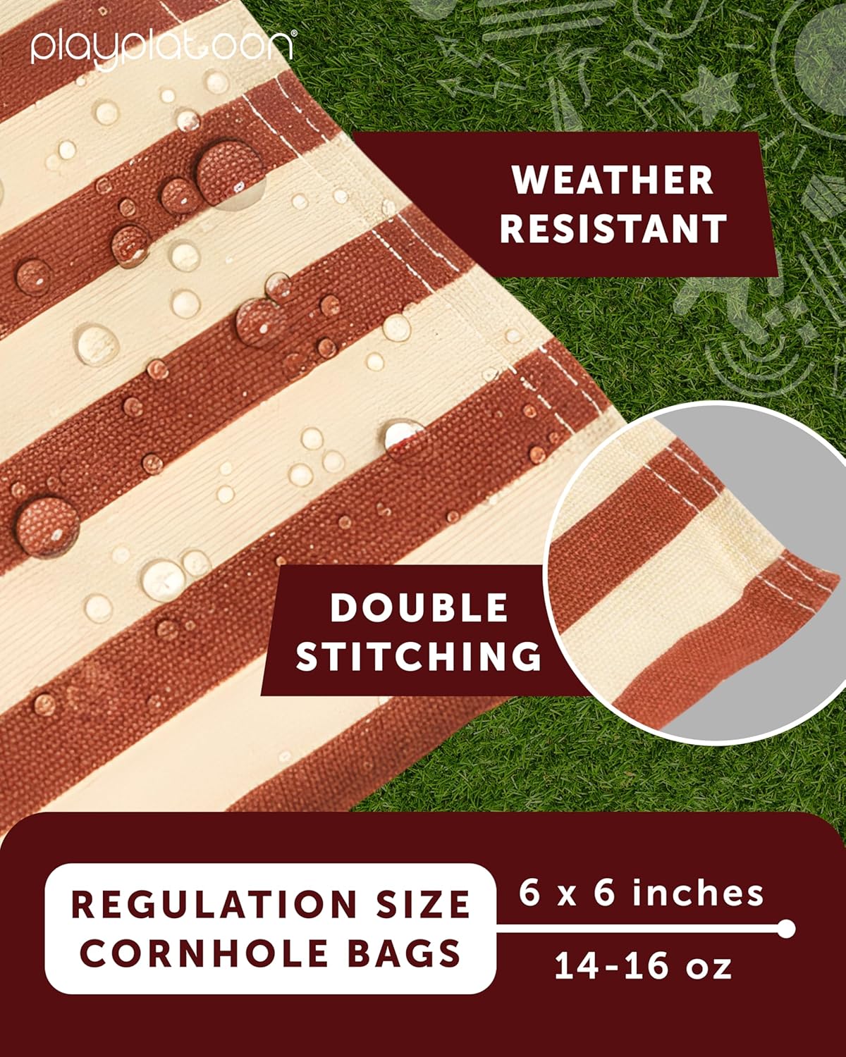 Play Platoon Cornhole Bags Set of 8 Regulation Size & Weight Duck Cloth