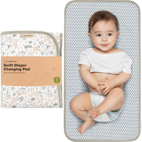 KeaBabies Portable Diaper Changing Pad, Easy Wipe Clean, 25x13 (Prairie)