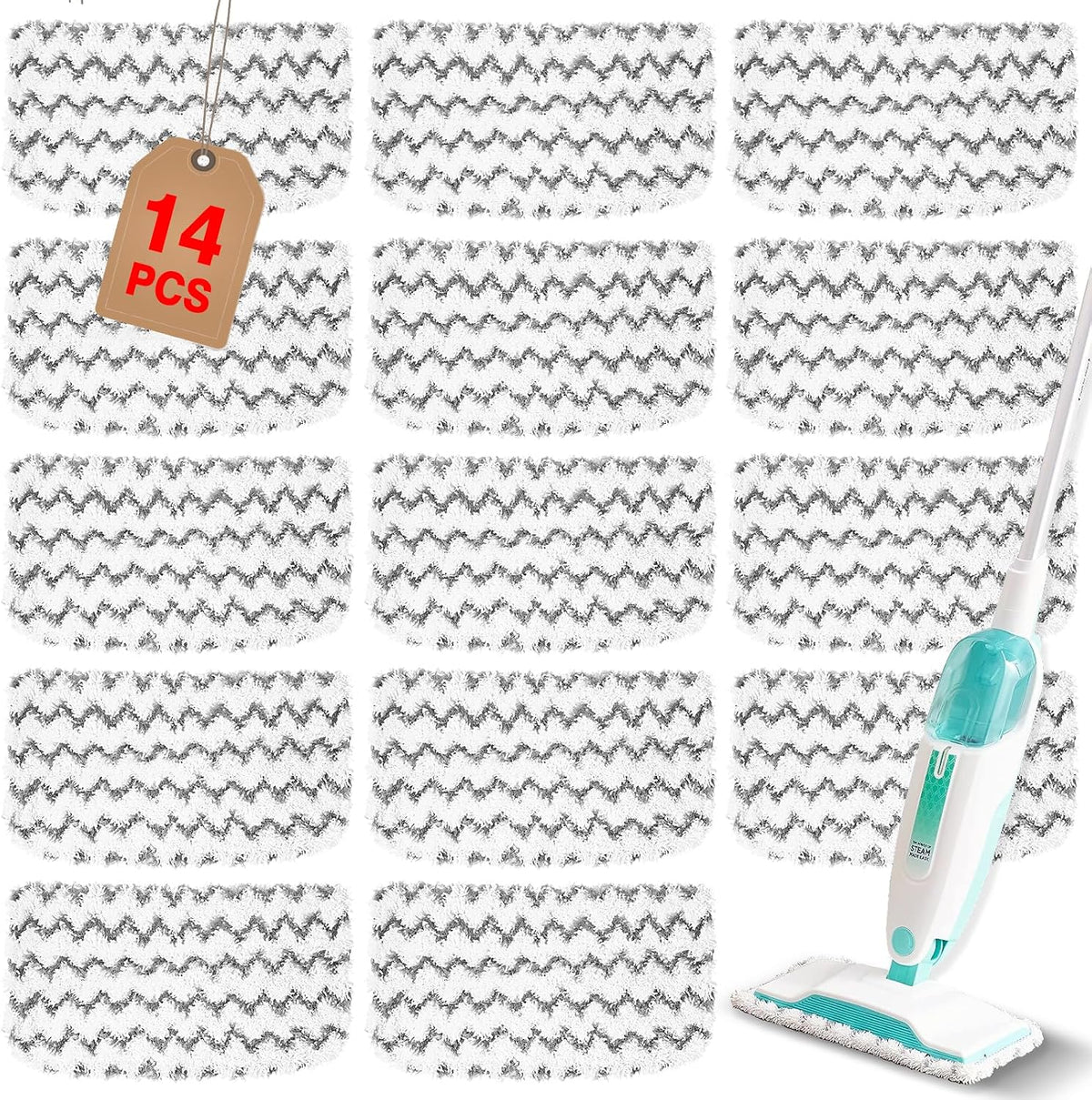 14 Pack Steam Mop Replacement Pads Compatible with Shark Steam Mops