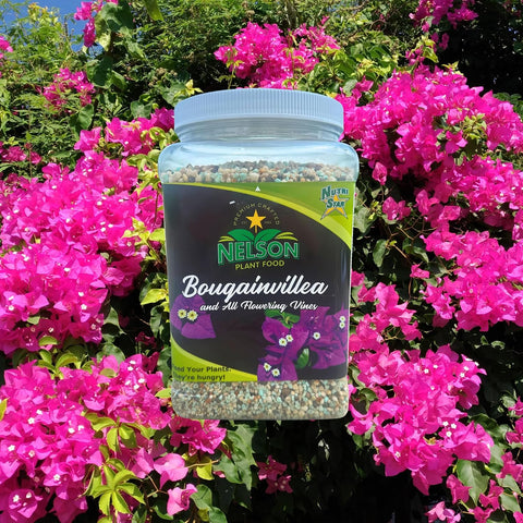 Nelson Bougainvillea & All Flowering Vines Food Trumpet Wisteria Honeysuckles Indoor Outdoor Granular Fertilizer NutriStar 17-7-10 (25 LB)