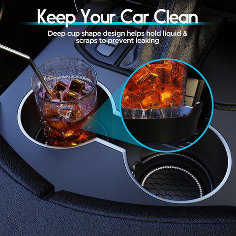 Amooca 2-Pack Car Cup Holder Coaster Bling Crystal Rhinestone Car Interior