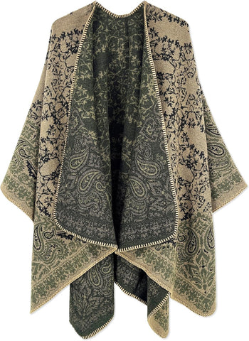 Beautiful Nomad Women's Retro Style Poncho Cape Boho Shawl Wraps