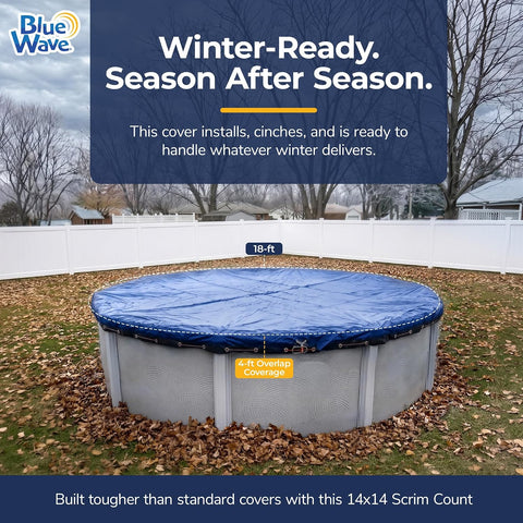 Blue Wave Arctic Armor 18-ft Round Above Ground Pool Winter Cover, Blue