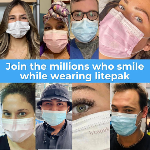 Litepak 2,000 Disposable Face Masks - Breathable Face Mask for Home, Office