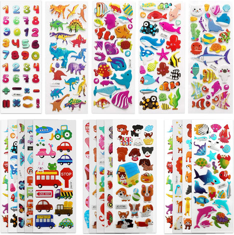 Puffy 3D Sticker for Kid & Toddler 500+ Variety Pack Cute Scrapbook Sticker