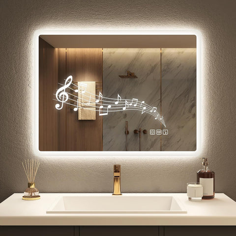 STARLEAD 24"x32" LED Bathroom Mirror with Bluetooth Speaker