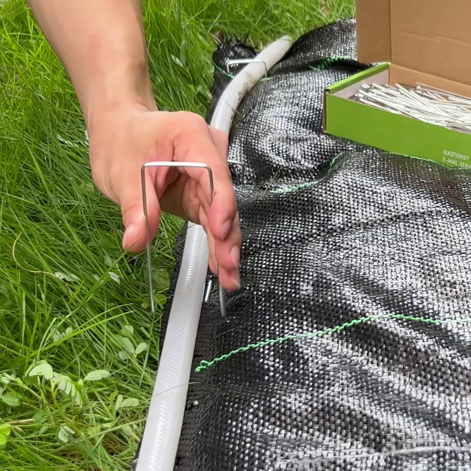 6 inch 50 Pack Landscape Staples Galvanized Garden Stakes