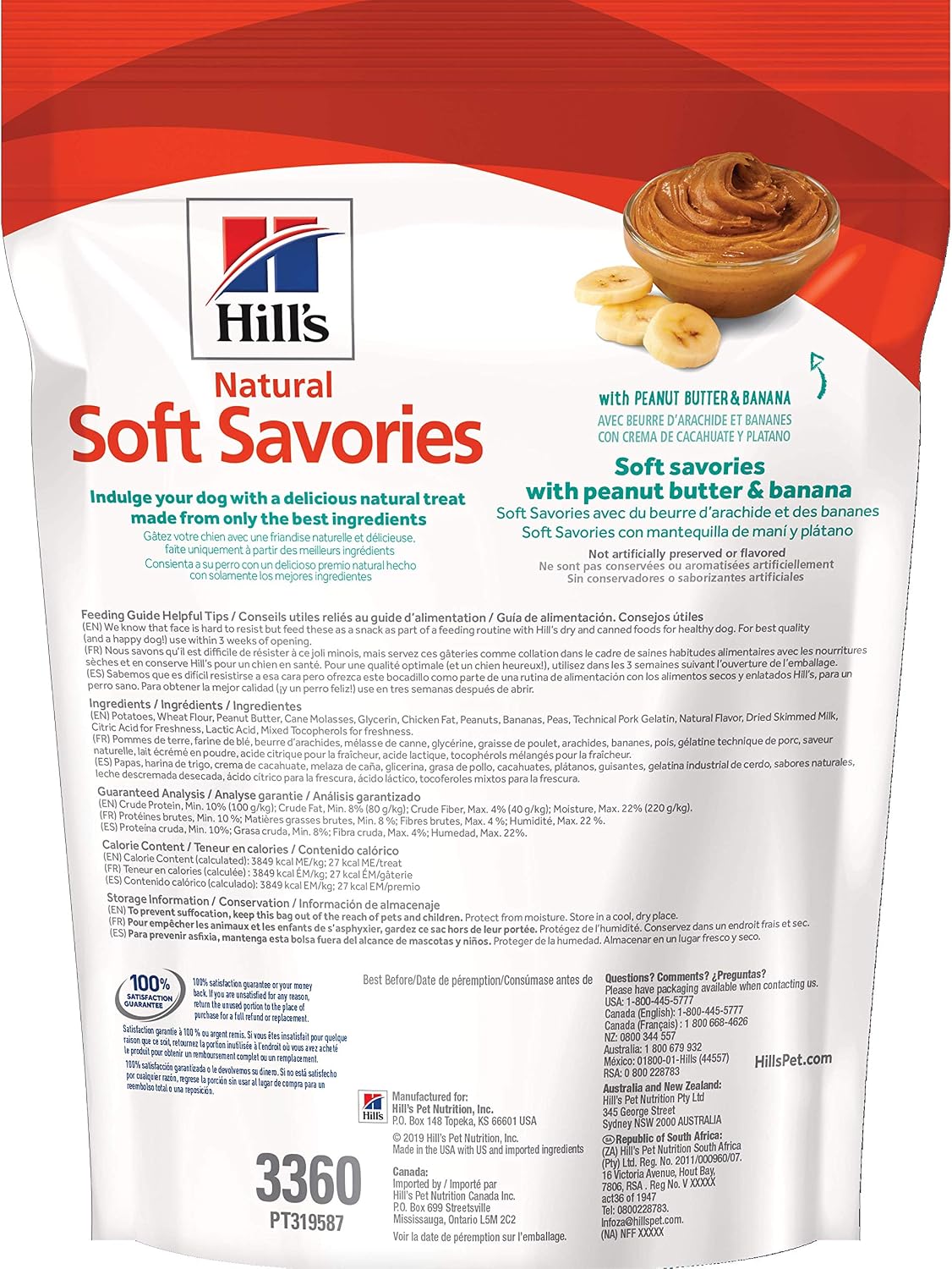 Hill's Natural Soft Savories Dog Treats, Peanut Butter & Banana