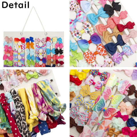 PACMAXI Baby Girl Hair Bows Holder, Hair Clips Storage Hanger For Ribbons