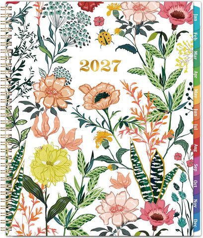 2027 Planner – Weekly ＆ Monthly Planner 2027, Jan. 2027 – Dec. 2027, 8.5" x 11" with Colorful Tabs, Flexible Cover, Thick Paper, Twin-Wire Binding, Back Pocket, To-Do ＆ Notes