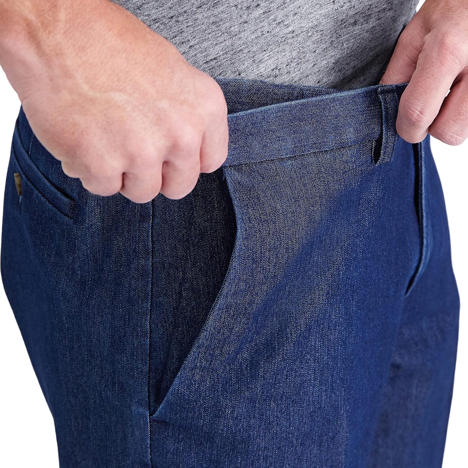 Haggar Men's Work To Weekend No Iron Denim Flat Front & Pleat Pant - Regular and Big & Tall Sizes