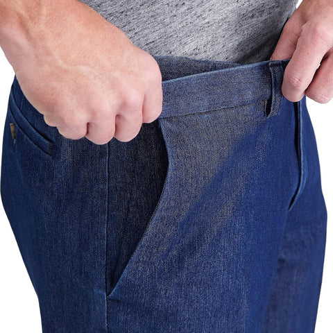 Haggar Men's Work To Weekend No Iron Denim Flat Front & Pleat Pant - Regular and Big & Tall Sizes