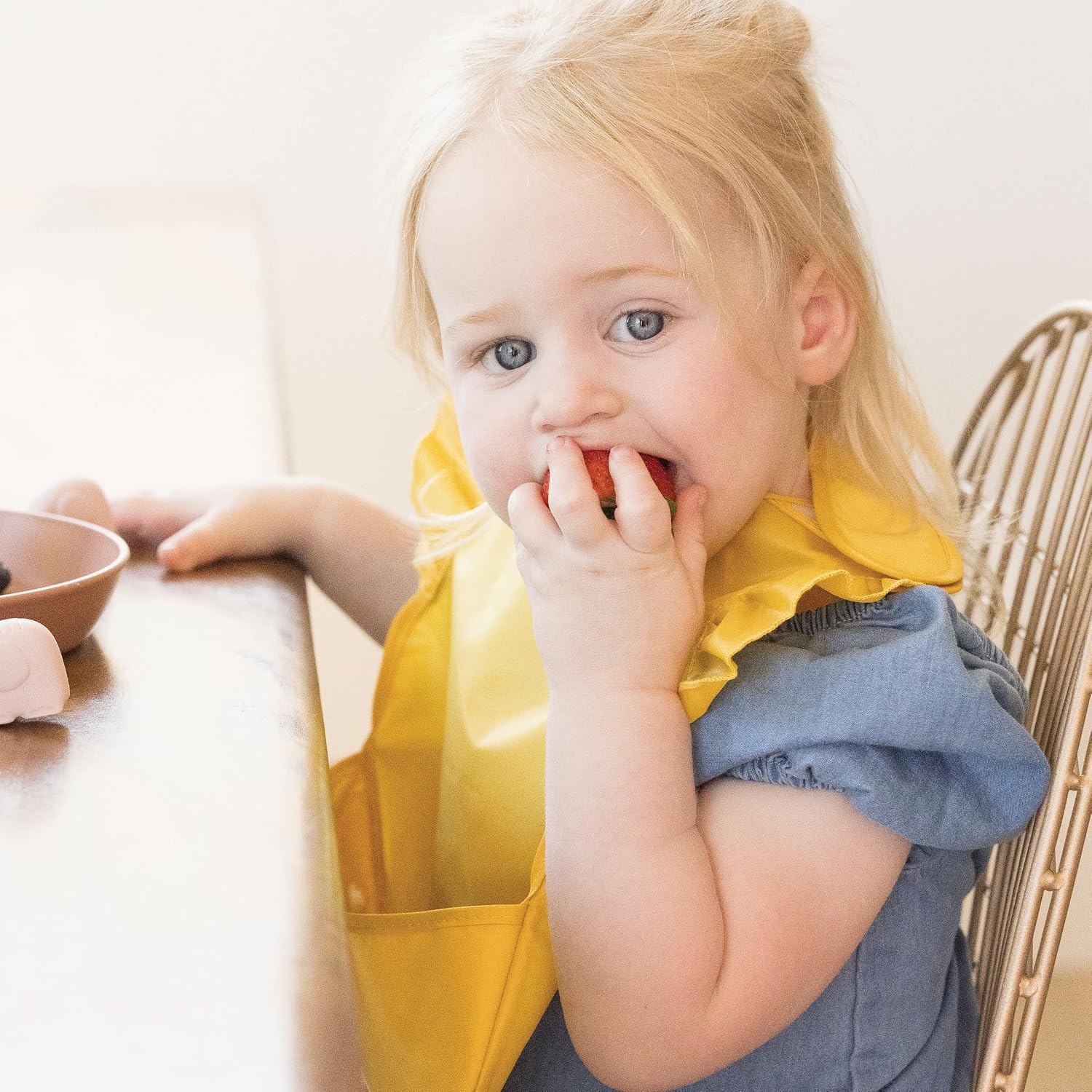 Tiny Twinkle Mess-Proof Baby Bibs for Eating | Waterproof, Wipeable Toddler Bibs with Catch-All Pocket | Feeding Bibs for Girls & Boys(3 Pack,Petite Safari)