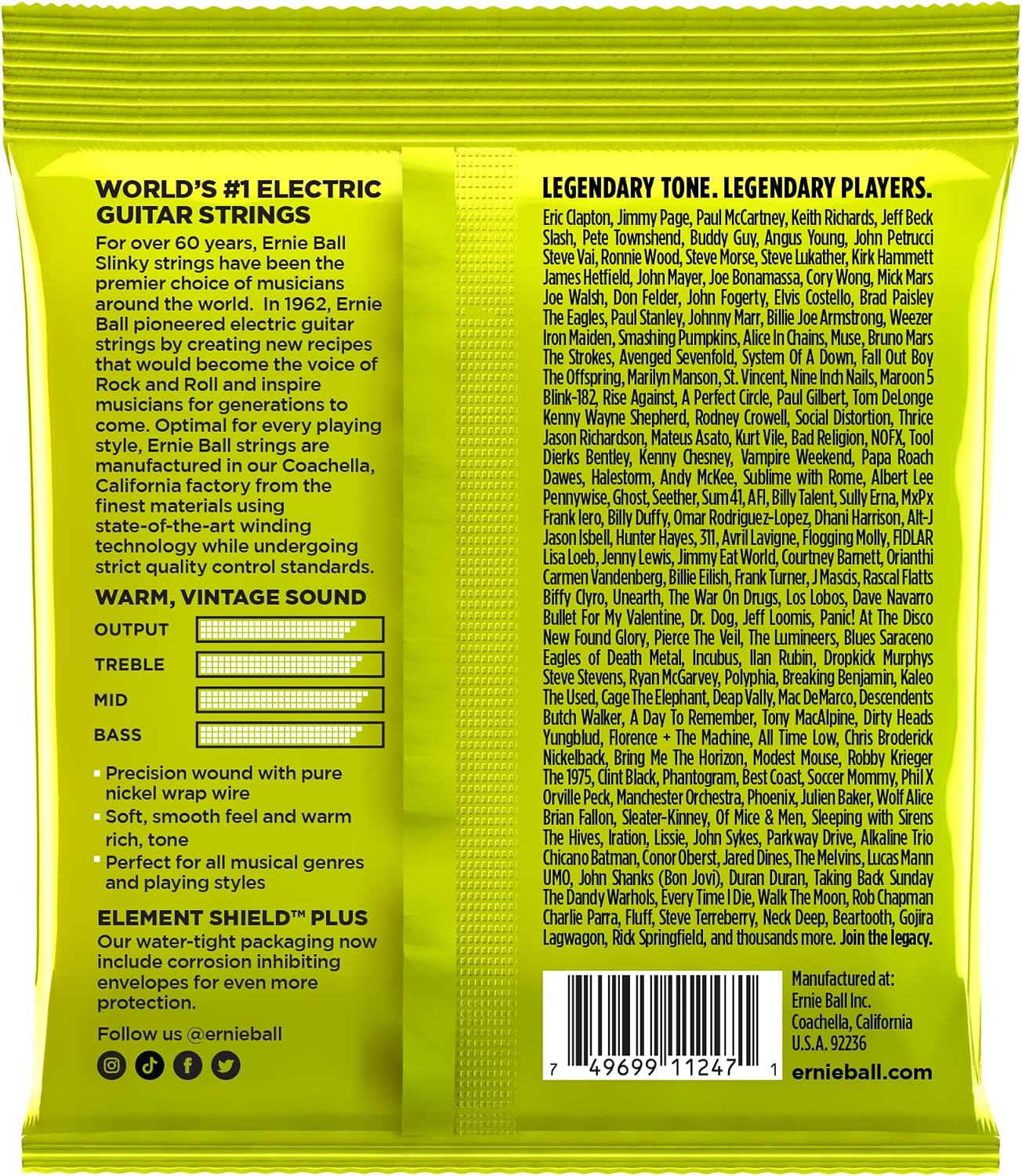 Ernie Ball Regular Slinky Classic Pure Nickel Electric Guitar Strings 3-pack, 10-46 Gauge (P03251)