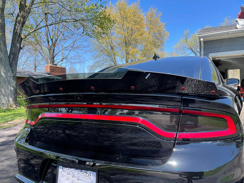 PSDesigns V3 2 Layer Wickerbill Spoiler Compatible with 2015-2023 Charger fits SRT Hellcat Scat Pack modles with RivNut Tool Included