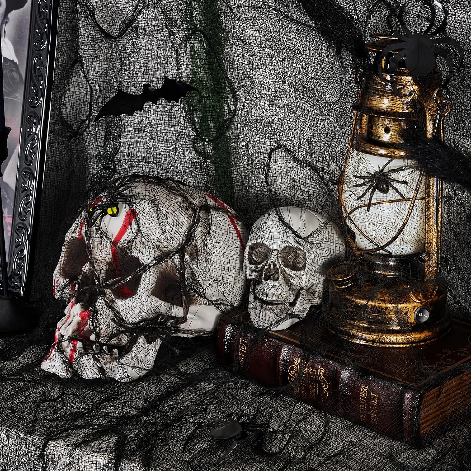 600 x 80 in Halloween Creepy Cloth for Yard and Outdoor Decorations, Black