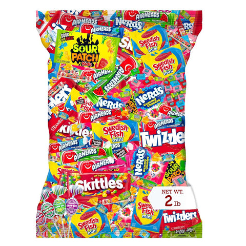 Bulk Candy Variety Pack - 2 lb Candy - CandyBulk Individually Wrapped Candies - Candies - Pinata Filler Stuffers - PinataCandy Stuffers - CandyParty Favors - July 4th