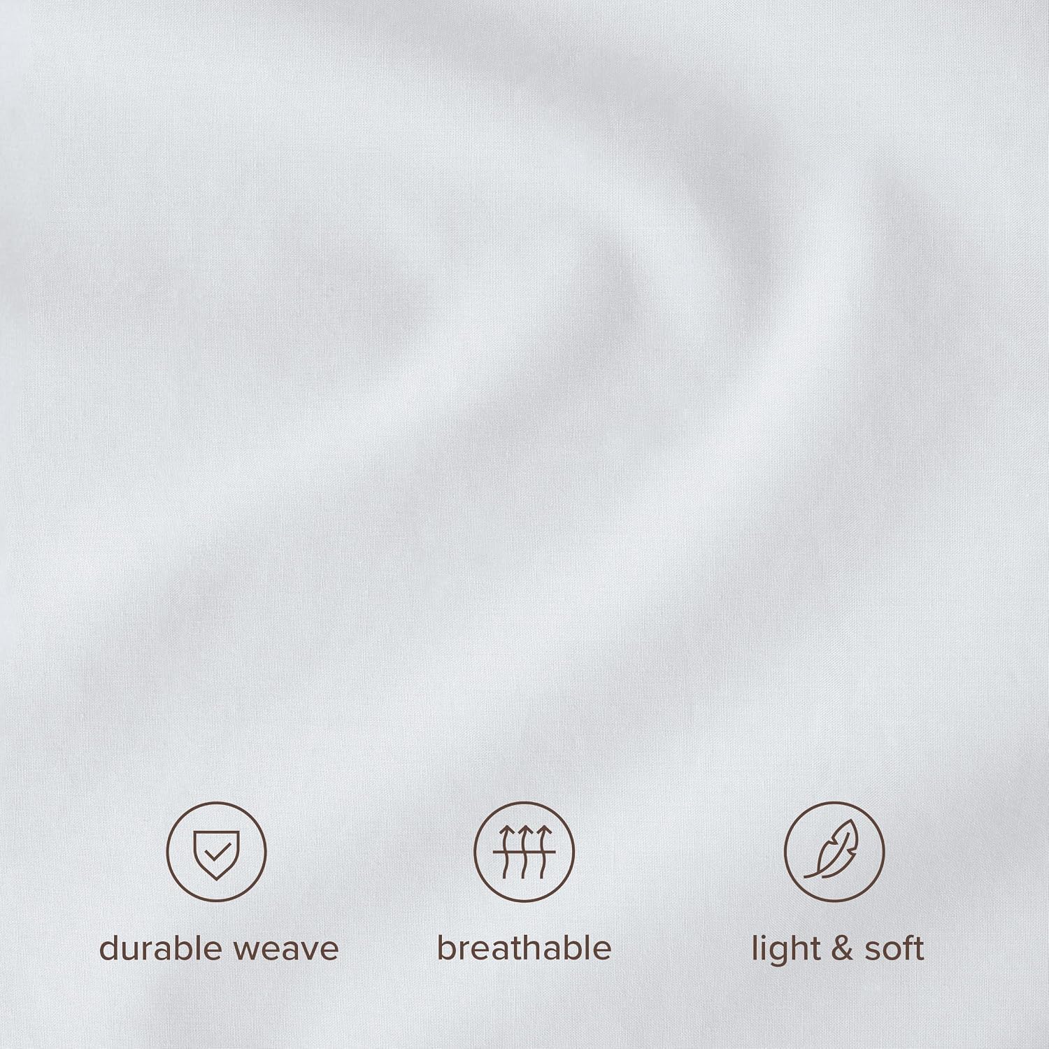 Bare Home 100% Organic Cotton Percale Duvet Cover Set (Queen, White)