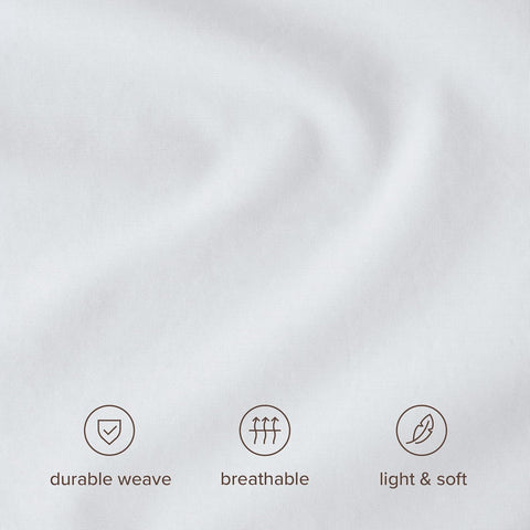 Bare Home 100% Organic Cotton Percale Duvet Cover Set (Queen, White)