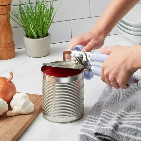 KitchenAid Classic Multifunction Can Opener and Bottle Opener Easy to Use, Razor Sharp Stainless Steel Cutting Wheel, Soft Ergonomic Handles, Lavendar Cream