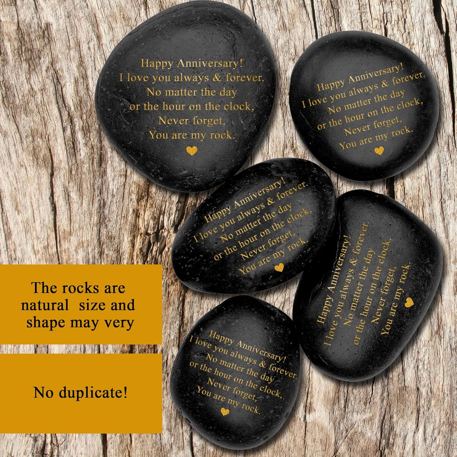 VELENTI Happy Anniversary Decorative Stones Rock - Heartwarming You are My Rock Wedding Presents, Inspiring Anniversaries Keepsake for Her, Decorative Accessories Anniversary Present for Him