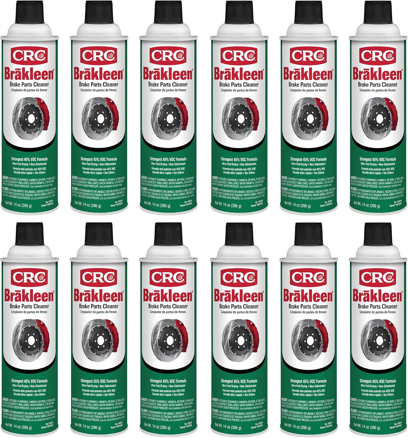 CRC Brakleen Brake Parts Cleaner Spray - Non-Chlorinated - 14 oz (12-Pack)