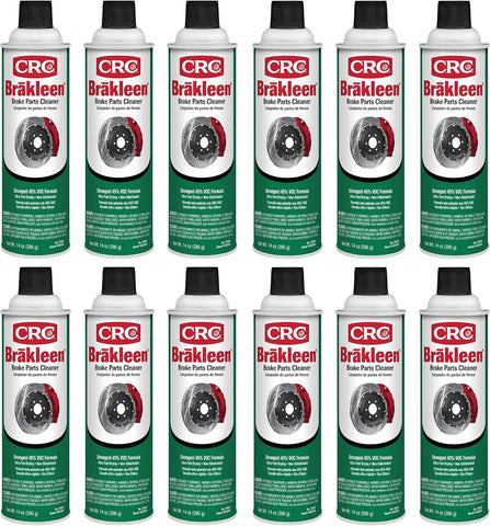 CRC Brakleen Brake Parts Cleaner Spray - Non-Chlorinated - 14 oz (12-Pack)