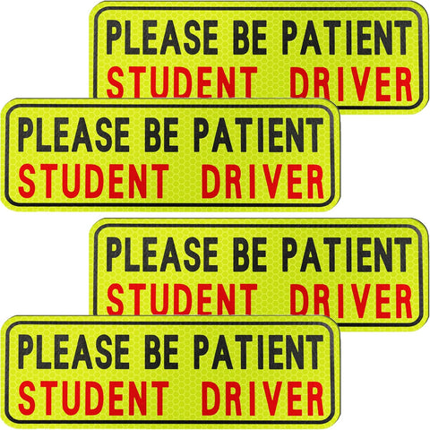BFXM 4 PCS Student Driver Magnet for Car, New Driver Magnet for Car