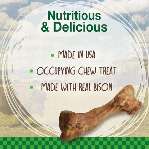 Nylabone Healthy Edibles Wild Dog Treats, Bison Flavor, Medium, 2 Count