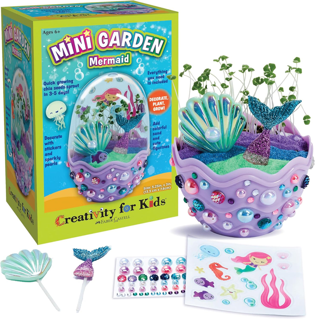 Creativity for Kids Mini Garden: Mermaid Terrarium Kit - Mermaid Gifts for Girls, Crafts and Toys, Stocking Stuffers for Kids (Ages 6+)