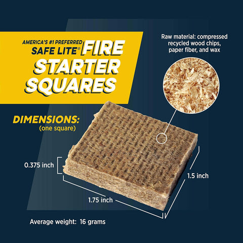 Rutland Fire Starter for Campfires, Fire Pit, Fireplace and Wood Stove - Charcoal Starter, Chimney, Grill & BBQ - Natural Firestarter Cubes