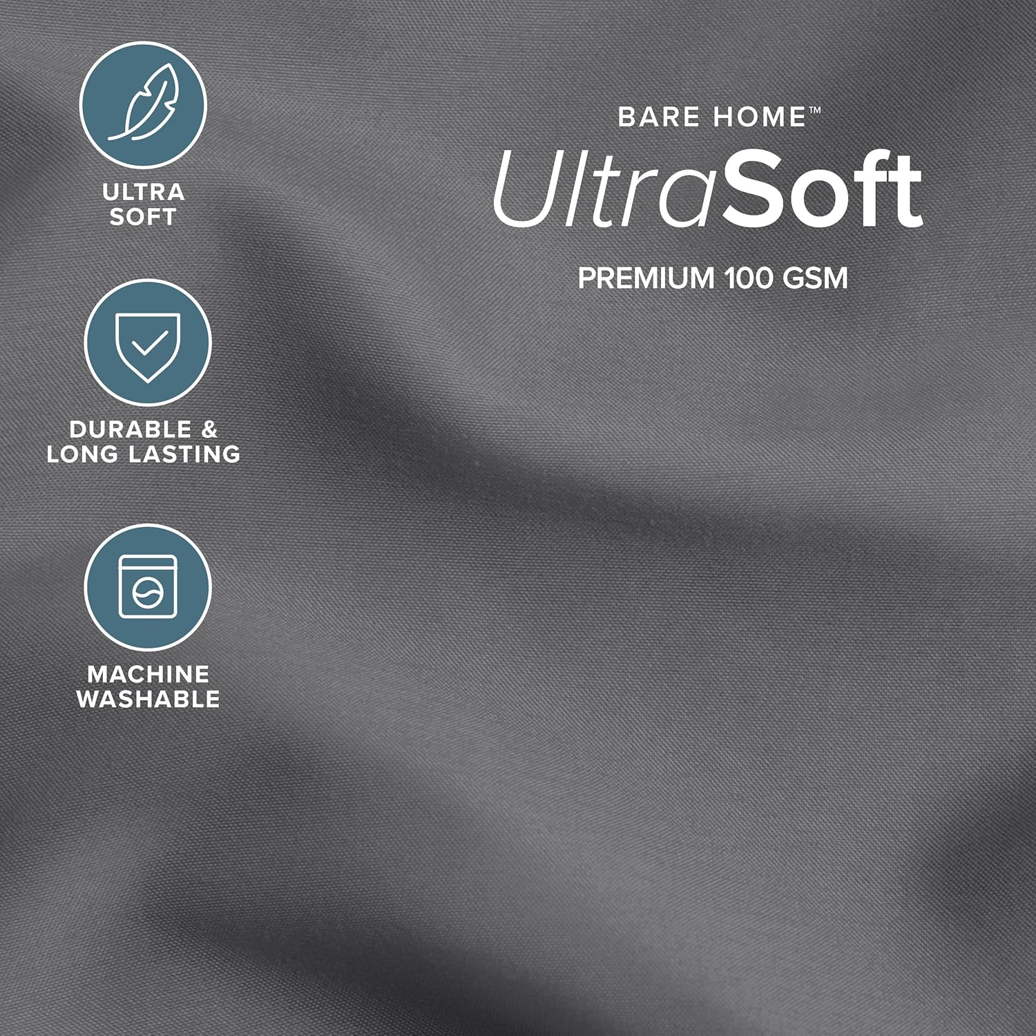 Bare Home Super King Comforter Set - 1800 Ultra Soft (Super King, Grey)