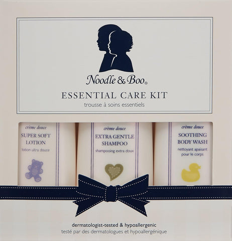 Noodle & Boo Essential Care 3 Piece Kit Super Soft Baby Lotion, Extra Gentle Shampoo and Soothing Body Wash, 2 Oz of each
