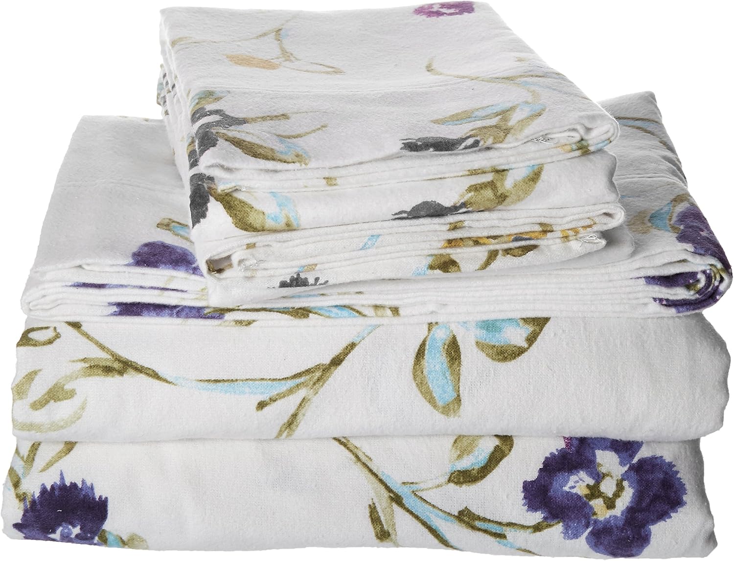 Tribeca Living King Extra Deep Pocket Flannel Sheet Set, Floral Garden