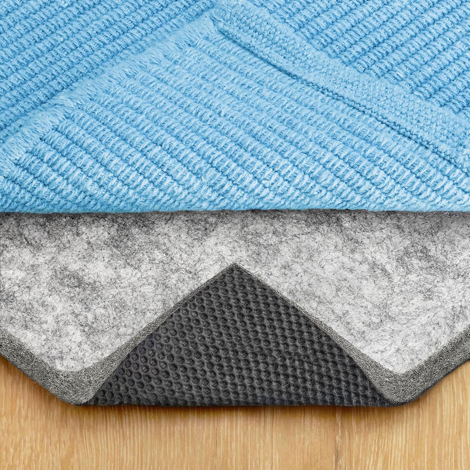 RUGPADUSA - Dual Surface - 10' Square - 3/8" Thick - Felt + Rubber - Enhanced Non-Slip Rug Pad - Adds Comfort and Protection - for Hard Surface Floors