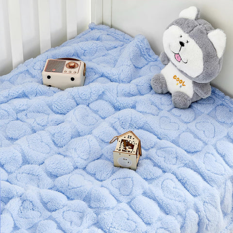 Yurhap Heart Baby Blanket, Love Plush Fleece Baby Blankets for Boys Girls