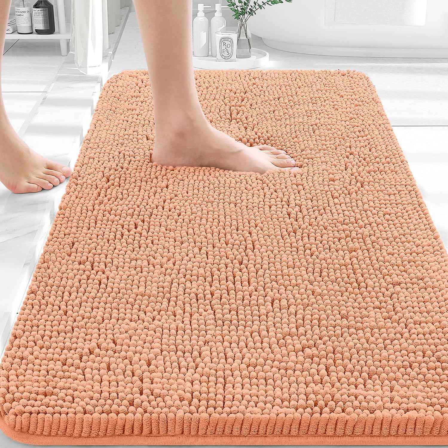 OLANLY Bathroom Rugs 36x24, Extra Soft Absorbent Chenille Bath Rugs