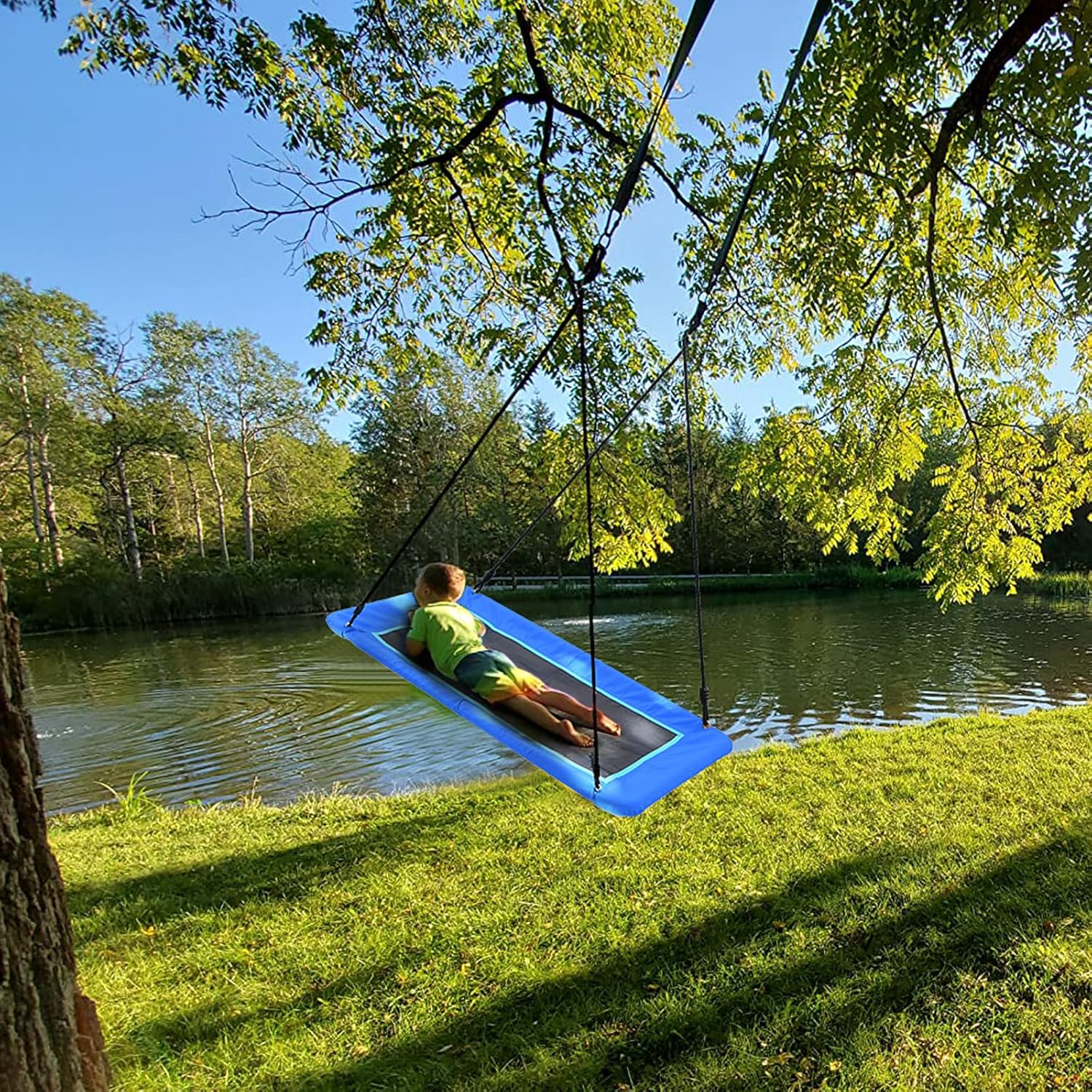 Trekassy 700lbs 60" Large Rectangle Platform Tree Swing for Kids & Adults